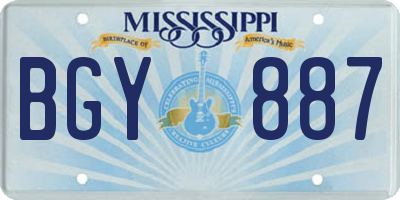 MS license plate BGY887