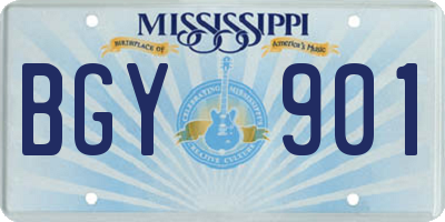MS license plate BGY901