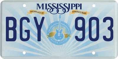 MS license plate BGY903