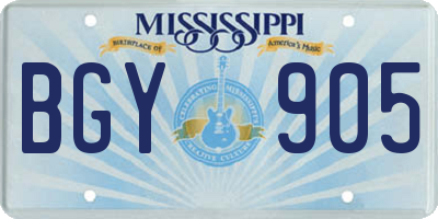 MS license plate BGY905