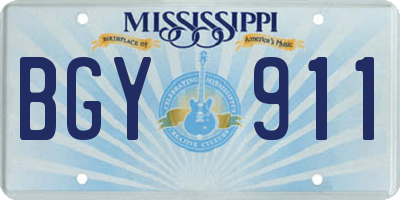 MS license plate BGY911