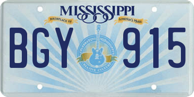 MS license plate BGY915
