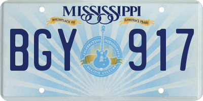 MS license plate BGY917