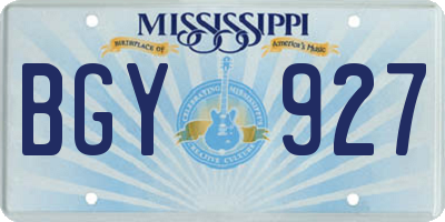 MS license plate BGY927