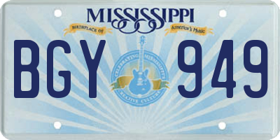 MS license plate BGY949