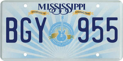 MS license plate BGY955