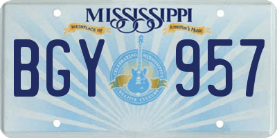 MS license plate BGY957