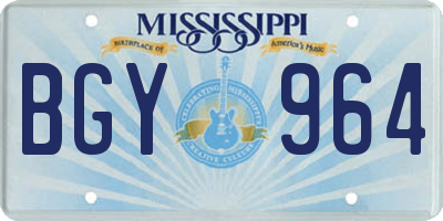 MS license plate BGY964