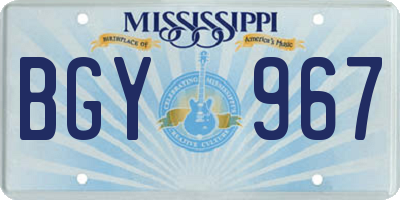MS license plate BGY967