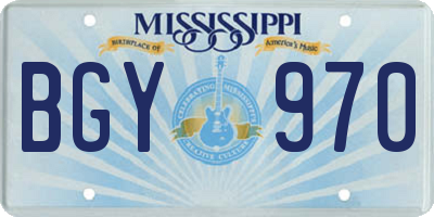 MS license plate BGY970