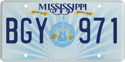 MS license plate BGY971