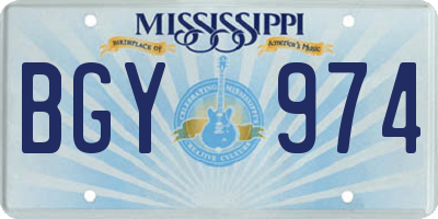 MS license plate BGY974