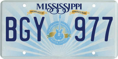 MS license plate BGY977