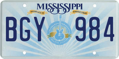 MS license plate BGY984