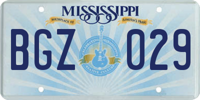 MS license plate BGZ029