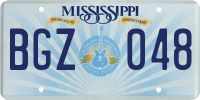 MS license plate BGZ048