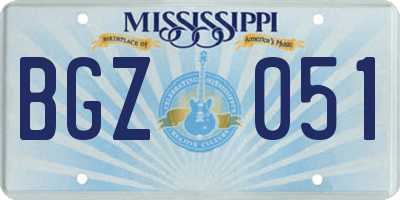 MS license plate BGZ051