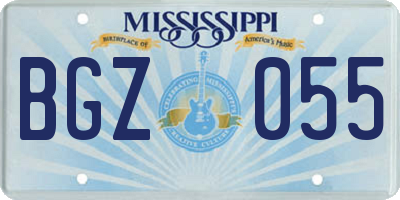 MS license plate BGZ055
