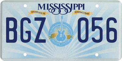 MS license plate BGZ056