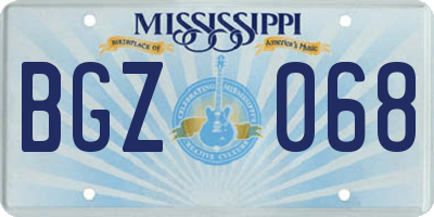 MS license plate BGZ068