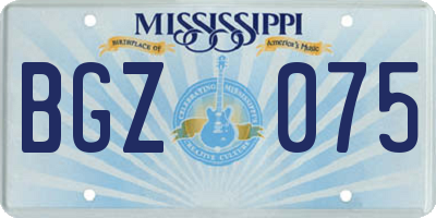 MS license plate BGZ075