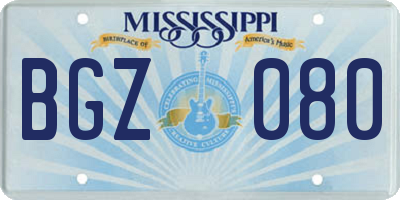 MS license plate BGZ080