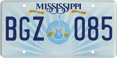 MS license plate BGZ085