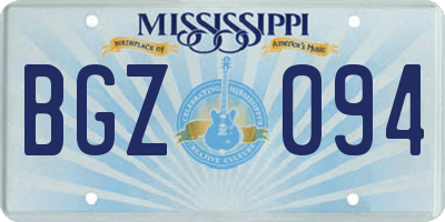 MS license plate BGZ094