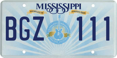 MS license plate BGZ111