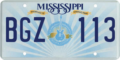 MS license plate BGZ113