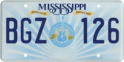 MS license plate BGZ126