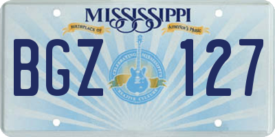 MS license plate BGZ127