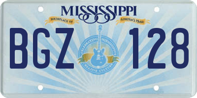 MS license plate BGZ128