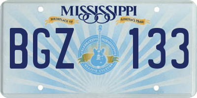 MS license plate BGZ133