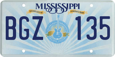 MS license plate BGZ135