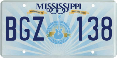 MS license plate BGZ138
