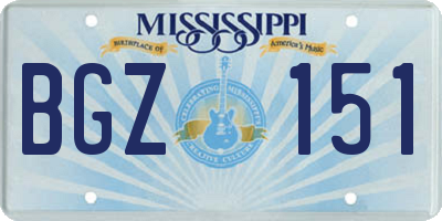 MS license plate BGZ151