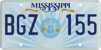 MS license plate BGZ155