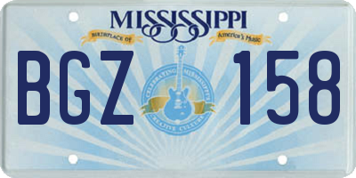 MS license plate BGZ158