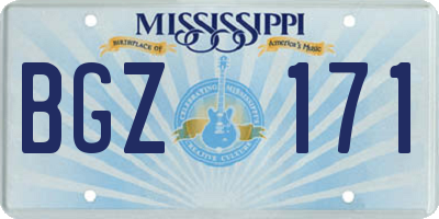 MS license plate BGZ171