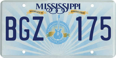 MS license plate BGZ175