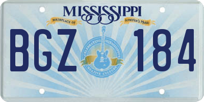 MS license plate BGZ184
