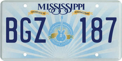MS license plate BGZ187