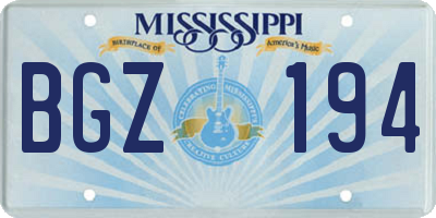 MS license plate BGZ194