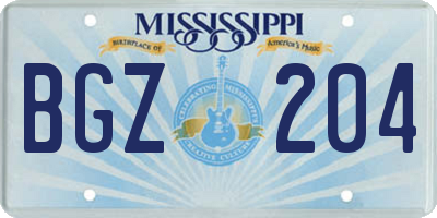 MS license plate BGZ204