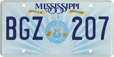 MS license plate BGZ207