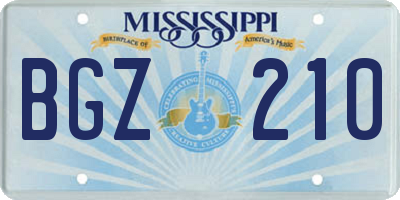 MS license plate BGZ210