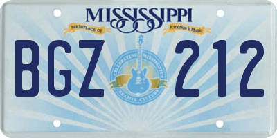 MS license plate BGZ212