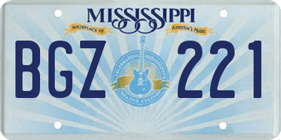 MS license plate BGZ221
