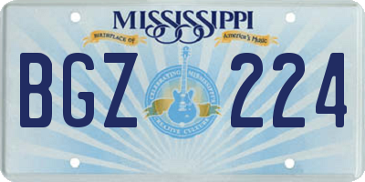 MS license plate BGZ224